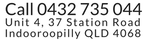 Call 0432 735 044. Address 4/37 Station Road, Indooroopilly QLD 4068